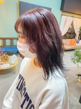 ミディアム カラー ヘアアレンジ メンズ キッズ ネイル マツエク・マツパ アイブロウ chapter問屋町 💘小室明華のヘアスタイル