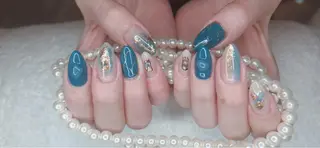 セミロング ネイル 長さ出し専門 nynaのネイルデザイン