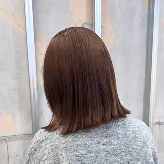 セミロング カラー パーマ ブリーチなし/ ベージュ/akiraのヘアスタイル