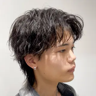 ミディアム パーマ メンズ kazuma 渋谷美容師のヘアスタイル