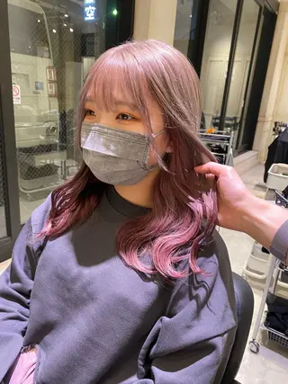 ミディアム カラー THESALONS所属・🤍ブリーチカラー /寄田龍樹🤍のヘアスタイル