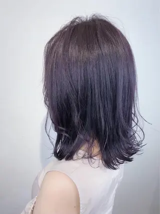 セミロング カラー _WHITE 高槻のヘアスタイル