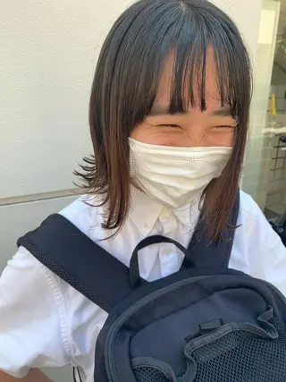 ショート カラー ヘアアレンジ サナ🌱 切りっぱなしボブのヘアスタイル