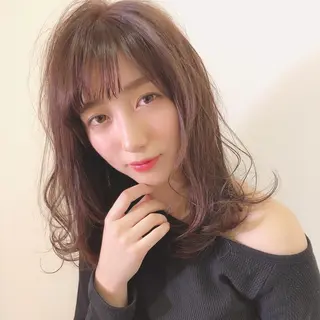 ロング カラー 店長/mao/ 前髪/顔周りカットのヘアスタイル