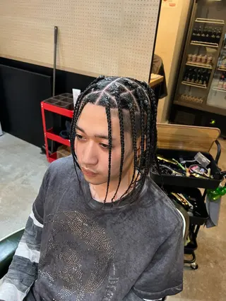 セミロング ヘアアレンジ メンズ FRANK'S BARBER WEST TOKYO. 吉祥寺所属・Berbar Ryuのヘアスタイル