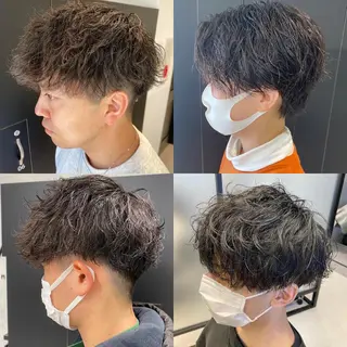 ミディアム パーマ ヘアアレンジ メンズ Rene'所属・当日予約⭕️ JUNYAのヘアスタイル