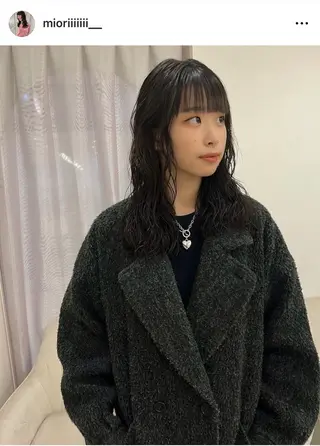 ミディアム パーマ 松村 澪里のヘアスタイル
