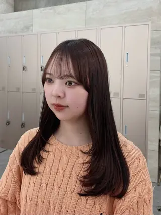 ロング ハッシュカット|透明 感カラー🩵レイヤーのヘアスタイル