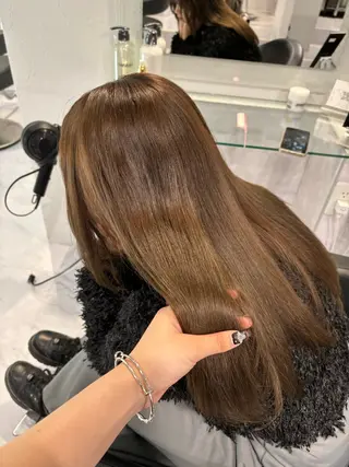 セミロング カラー 表参道♡暗髪^ྀི 艶カラー♡アユミのヘアスタイル