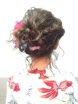 セミロング カラー パーマ ヘアアレンジ 可愛いを作る神 ナオヒロのヘアスタイル