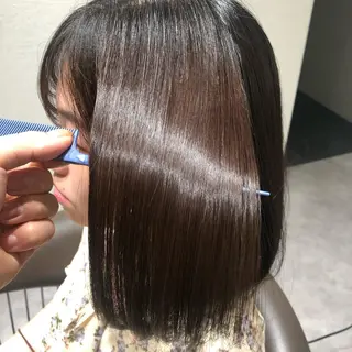 ミディアム ムトウセイマ/艶髪 /艶ケアWブリーチのヘアスタイル