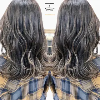 ミディアム カラー 天野 涼のヘアスタイル