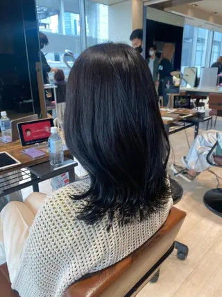 ミディアム カラー 佐藤 悠衣/透明感 カラー/似合わせ前髪のヘアスタイル