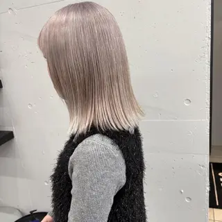 カラー ミディアム ハイトーンカラー😺 横山雪奈のヘアスタイル