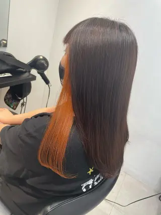 セミロング カラー ヘアアレンジ 髪質改善×ハイトーン 中田啄也のヘアスタイル