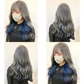 セミロング カラー 推しカラー✨ オタク美容師ユウカのヘアスタイル