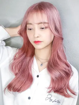 セミロング カラー 透明感カラー×小 顔レイヤー♡ヒデさんのヘアスタイル