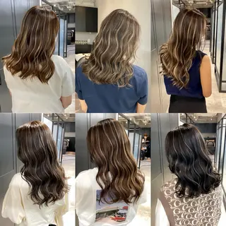 セミロング カラー ハイライト／髪質改善 裕樹のヘアスタイル