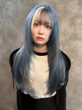 ロング 夏季 デザインカラー /ブリーチカラーのヘアスタイル