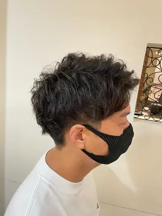 ショート パーマ メンズ LAFF所属・大阪ハイトーン ひらり💜のヘアスタイル