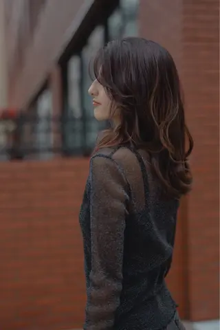 セミロング カラー 敏感肌のカラー｜斉藤 ｜かきあげバングのヘアスタイル