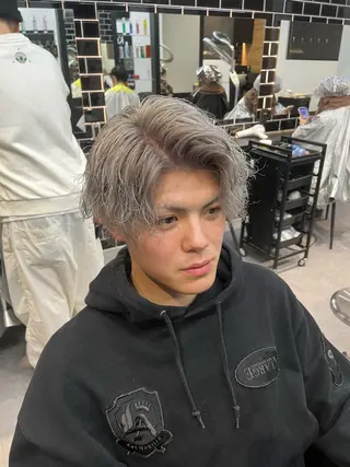 ミディアム パーマ ヘアアレンジ メンズ men'slapis YUTOのヘアスタイル