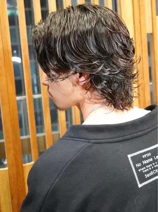 セミロング カラー パーマ メンズ 松永 望愛のヘアスタイル