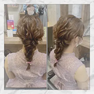セミロング ヘアアレンジ ヘアセット/着付け 𓇼 松本 夏美𓇼のヘアスタイル