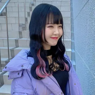 セミロング カラー ヘアアレンジ 🥀モテ暖色× エクステ🥀あかりのヘアスタイル