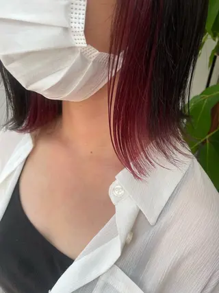 ミディアム ブリーチカラー🦖 岡部木乃夏のヘアスタイル