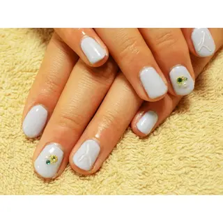 ネイル 痛ネイル/ワンホン/ フィルイン/長さだしのネイルデザイン