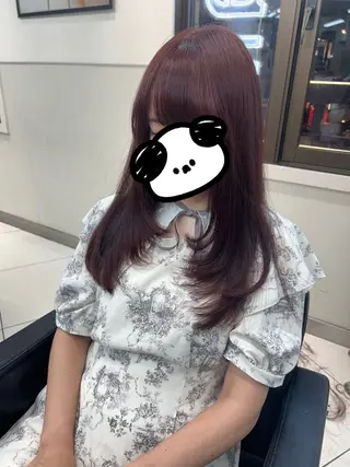 ミディアム レイヤー×ツヤカラー 渋谷/kougaのヘアスタイル