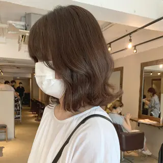 ミディアム カラー 透明感/オリーブ/ グレージュ/YUKAのヘアスタイル