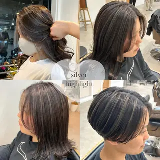 ミディアム カラー 韓国ボブ/レイヤー/ ハイトーン/まなみのヘアスタイル