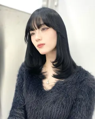 ミディアム 京都レイヤーカット うえひのヘアスタイル