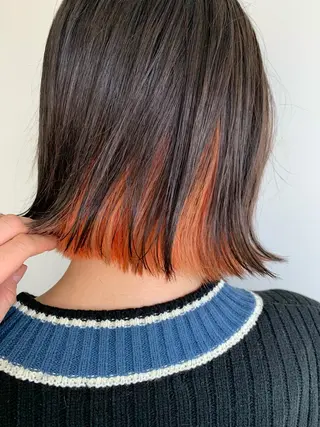 カラー nuu所属・💜ショート💜 ウルフ、ボブ二色亜美のヘアスタイル