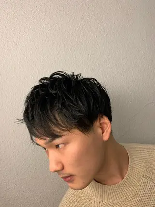 ミディアム メンズ ヒロ銀座 バーバーショップ神楽坂所属・ひらお あおとのヘアスタイル