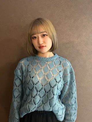 ミディアム カラー ☕️結【suii.】 ボブ/ヘアセット☕️のヘアスタイル