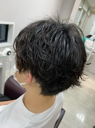 ショート パーマ メンズ 奥野 理香子のヘアスタイル