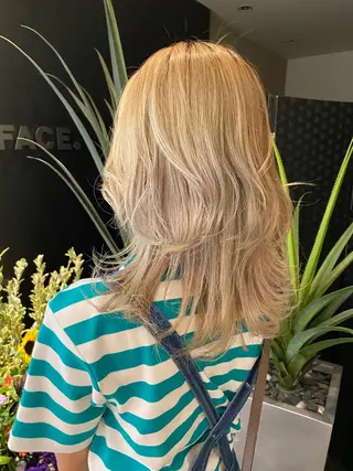 ミディアム カラー 【美髪ハイトーン】 髪質改善/大和🎀のヘアスタイル