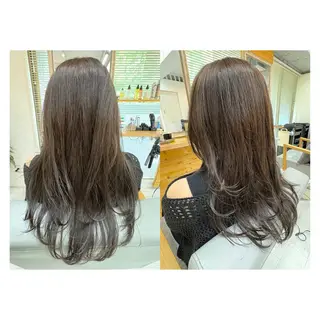 ロング レイヤーカット・ 縮毛矯正 星野のヘアスタイル