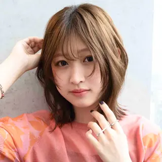 ミディアム レイヤー/艶カラー /パーマ💚千琴のヘアスタイル
