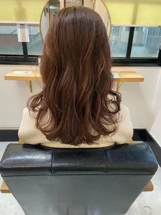 セミロング カラー 田中 あやなのヘアスタイル