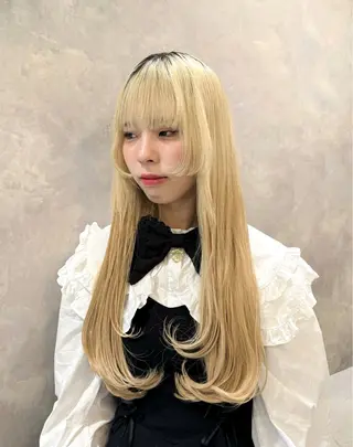 ロング rioカット縮毛 矯正♡韓国レイヤーのヘアスタイル