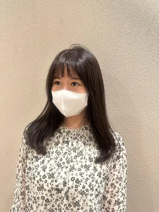 セミロング カラー アンニュイヘア/ 顔周りカット/眞弓萌のヘアスタイル