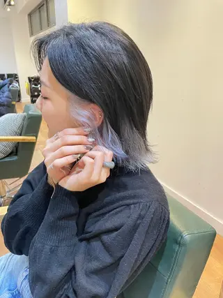 ミディアム カラー 🇰🇷ハイトーン× 韓国レイヤー레이어드のヘアスタイル