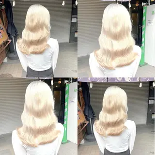 ロング カラー 韓国ヘア特化💍 tiam💍ブリーチのヘアスタイル