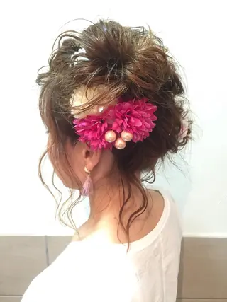 セミロング カラー パーマ ヘアアレンジ 可愛いを作る神 ナオヒロのヘアスタイル