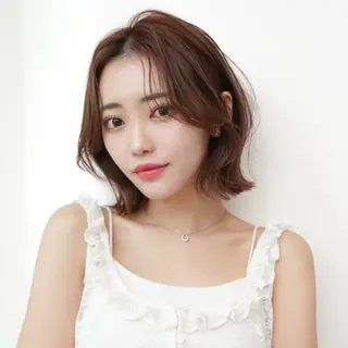 ミディアム カラー 田中航平/渋谷ボブ/ レイヤーボブのヘアスタイル