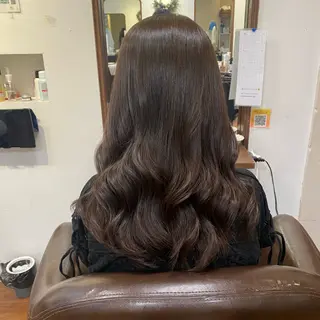 セミロング カラー ヘアアレンジ ブリーチなし透明感 🕊ワダ　ユイのヘアスタイル